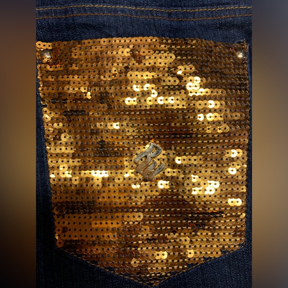 Vintage ROCA Wear Woman’s Jeans with Gold Sequin Pockets - Picture 13 of 14